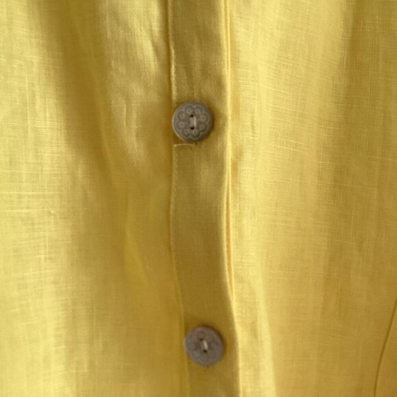 New Multiples Sz XL Bright Yellow 100% Linen A-Line Lagenlook Relaxed Chic - Picture 8 of 15